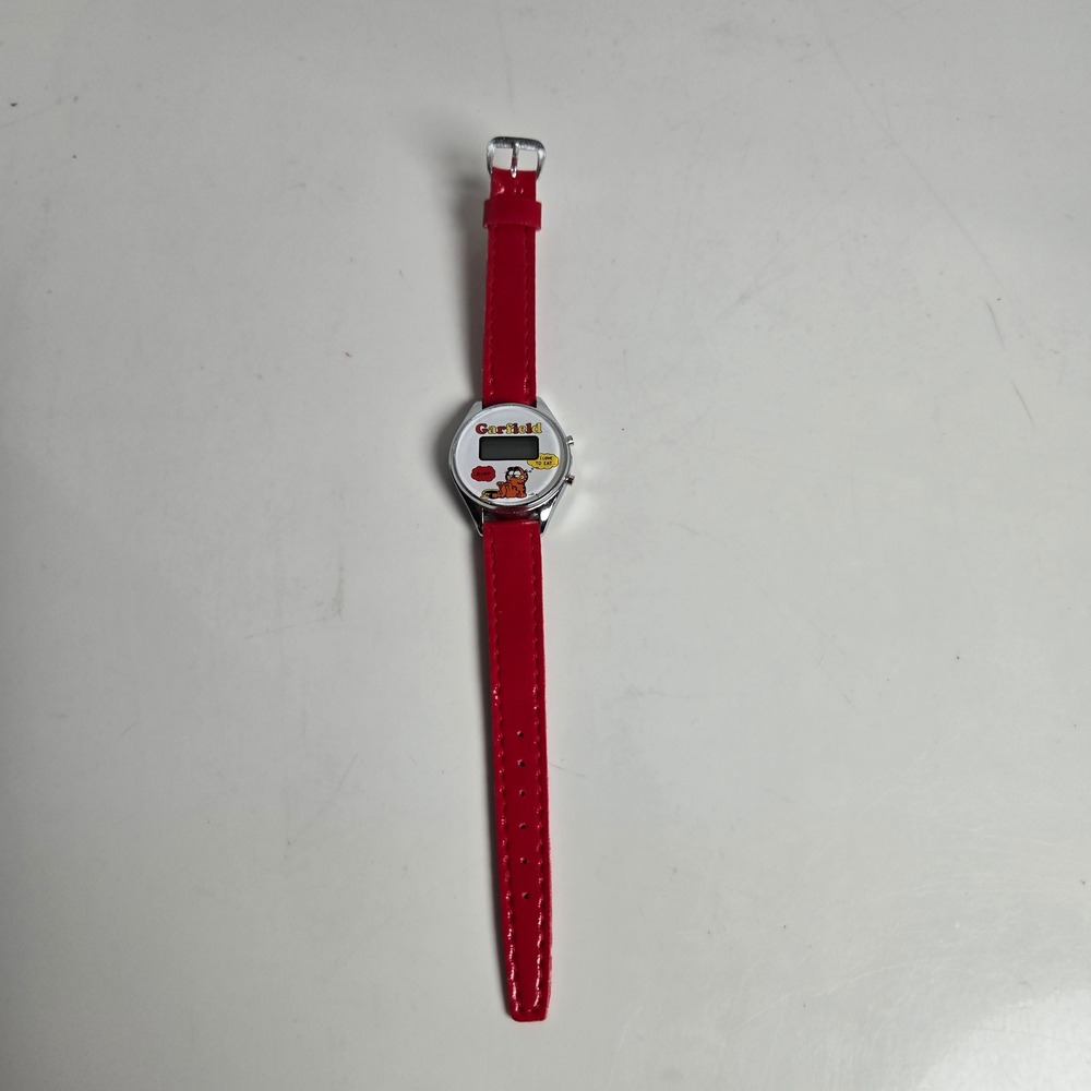 Vintage Hong Kong Garfield Burp Watch Red Band NOT WORKING Digital